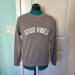 SubUrban Riot Gray 'Good Vibes' Crewneck Sweater